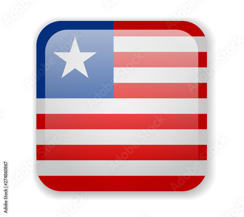 Free Download Liberia flag bright square icon on a white background - GFXLoad