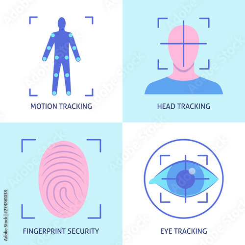 Virtual reality icon set in flat style