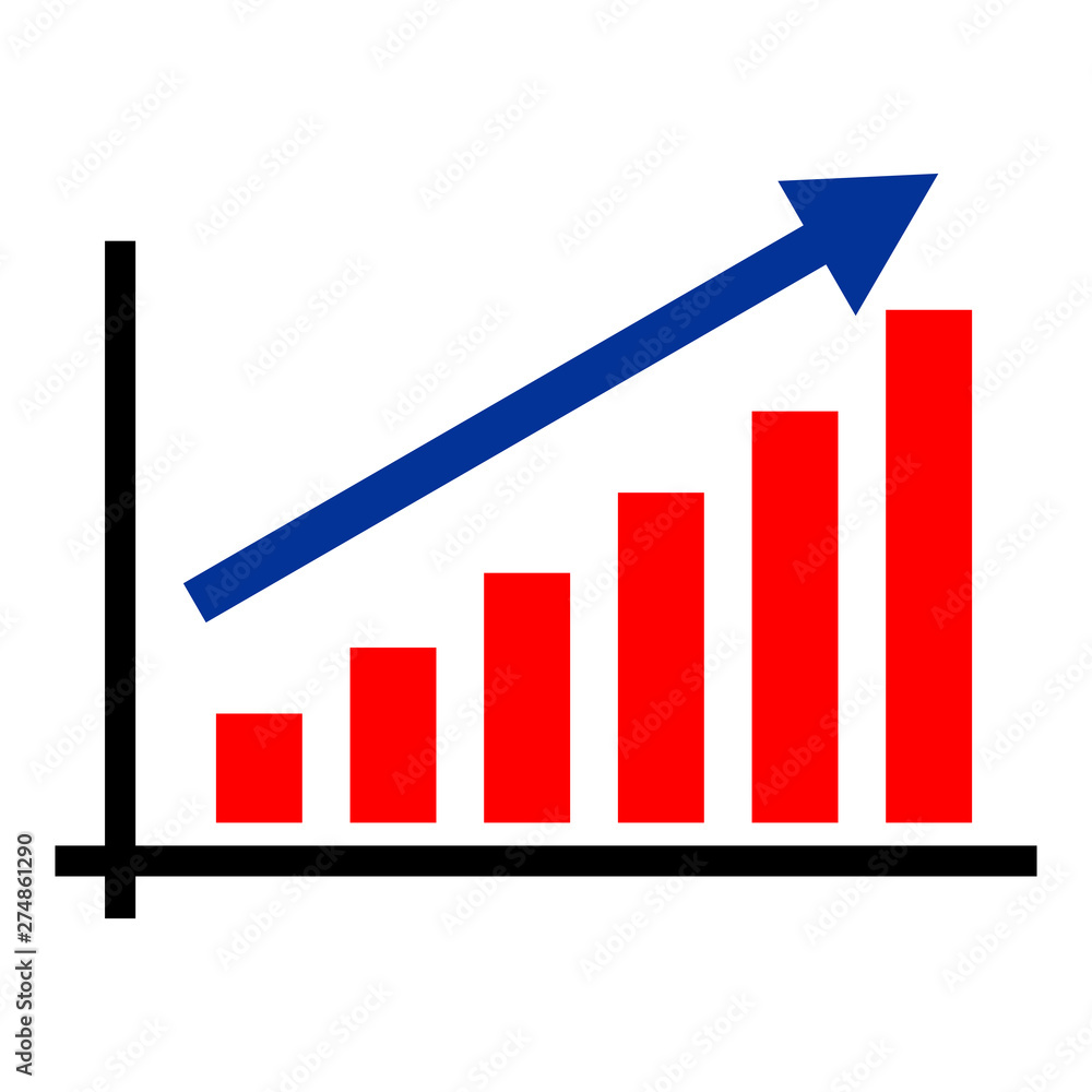 business growth chart flat icon. vector illustration. isolated on white background business growth chart flat icon. vector illustration. isolated on white background