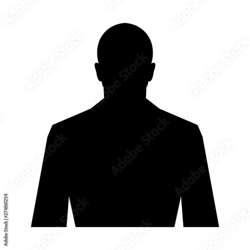 silhouette of men black flat icon. vector illustration. isolated on white background