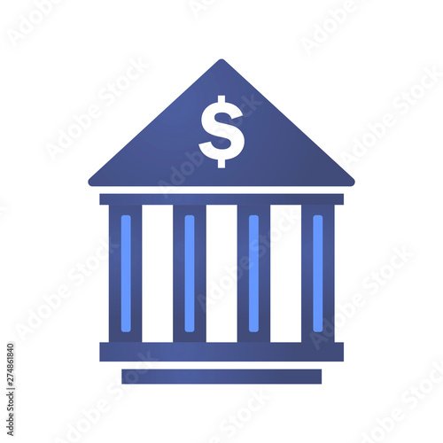 bank logo flat icon. vector illustration. isolated on white background