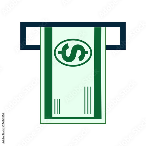 bill acceptor logo flat icon. vector illustration. isolated on white background