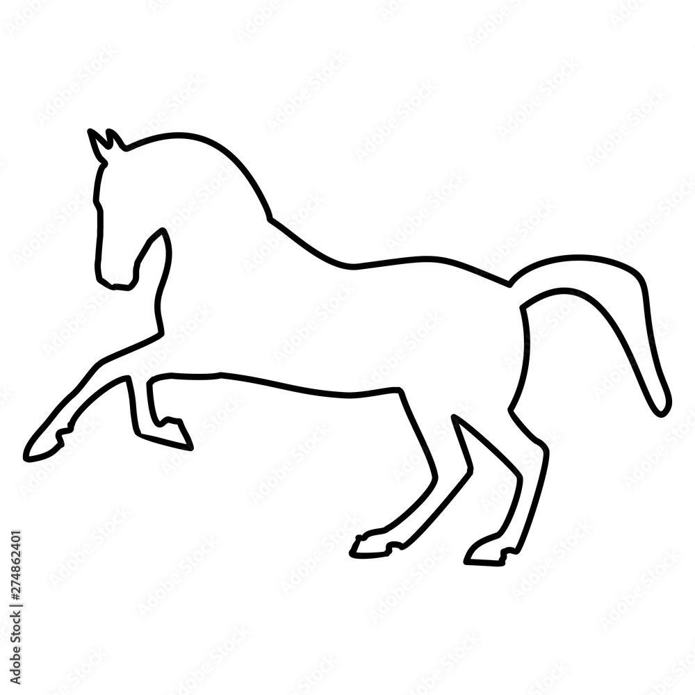 horse black line flat icon. vector illustration logo. isolated on white background