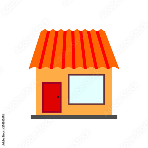 commerce store icon over white background. vector illustration