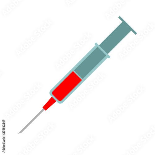 syringe flat icon. vector illustration logo. isolated on white background