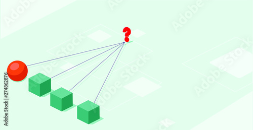 Vector of a smart businessman pushing a sphere leading the race against a group of slower businessmen pushing boxes. Winning strategy in business concept