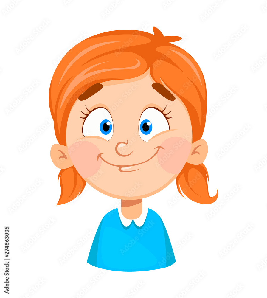 Face expression of cute little girl, cheerful Face expression of cute little girl, cheerful