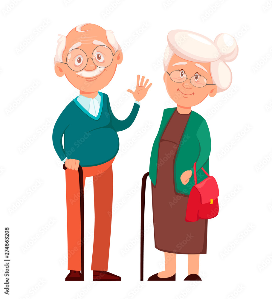 Grandmother standing together with grandfather Grandmother standing together with grandfather