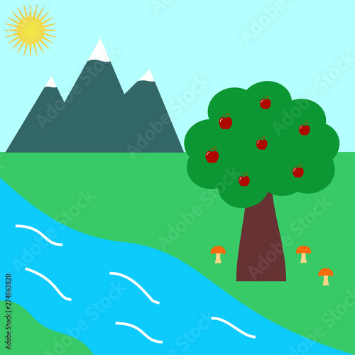 nature flat icon. vector illustration logo. isolated on white background