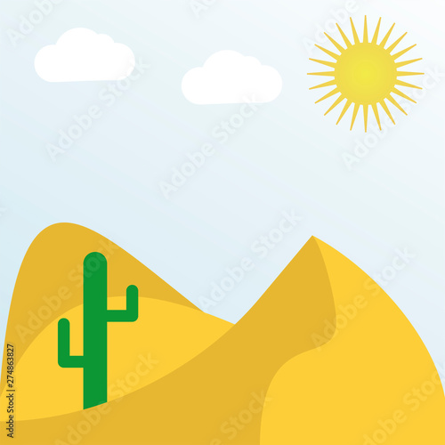desert nature flat icon. vector illustration logo. isolated on white background