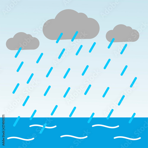 rain flat icon. vector illustration logo. isolated on white background