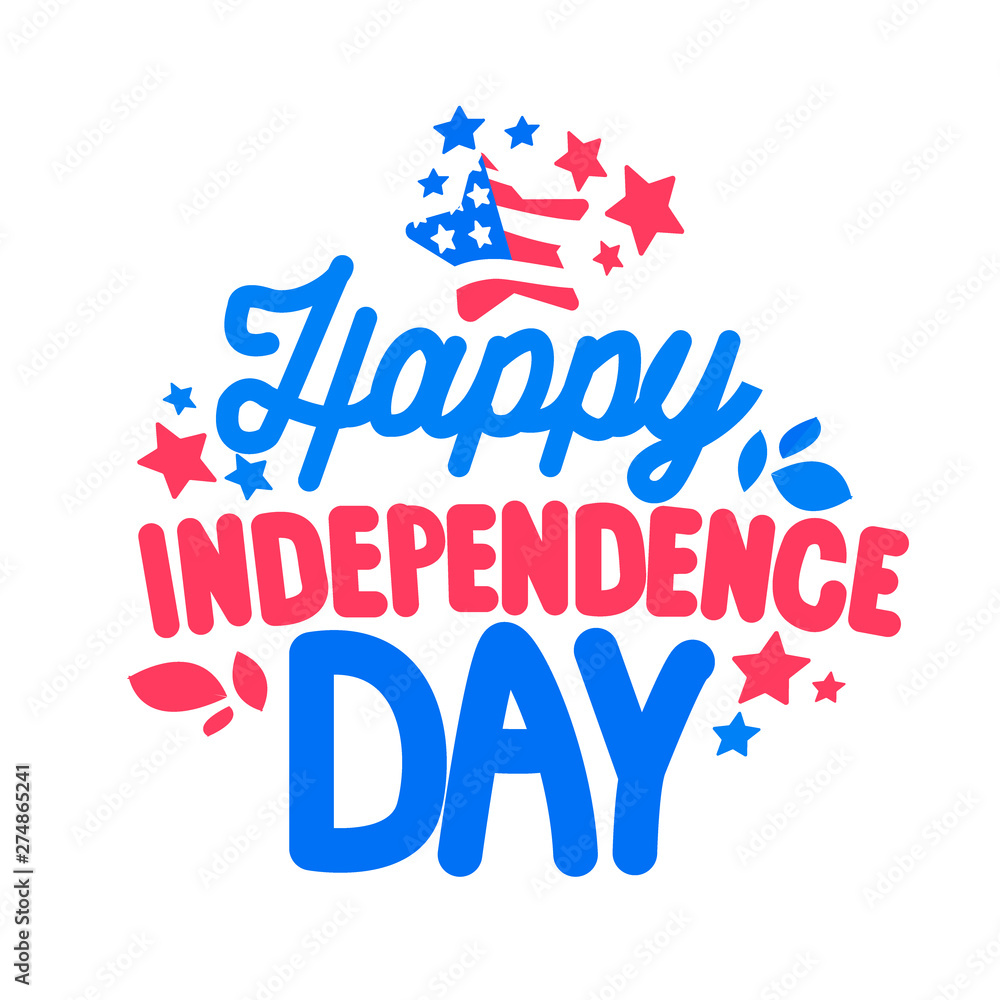 American Independence Day themed title. National congratulation of Fourth of July.