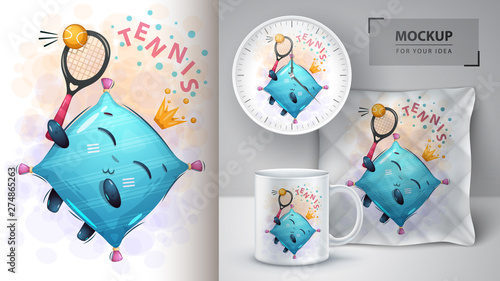 Big tennis pillow - mockup for your idea