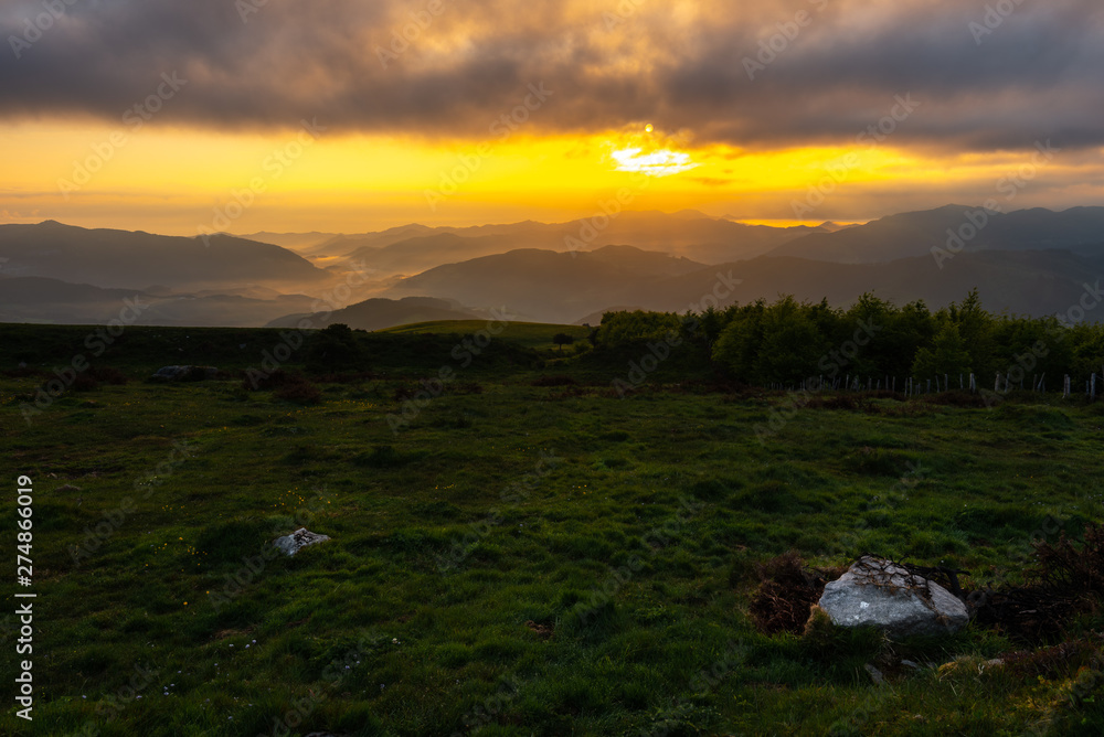 Oiz mountain at sunrise, Basque Country, Spain Oiz mountain at sunrise, Basque Country, Spain