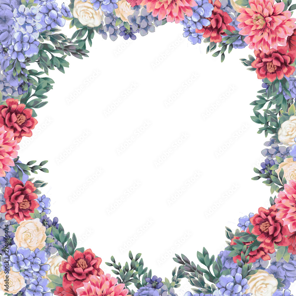 Floral frame for design save the date cards, invitations, posters and birthday decoration Floral frame for design save the date cards, invitations, posters and birthday decoration