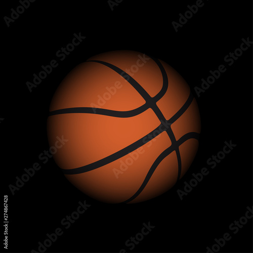 Sport icon. Basketball ball, simple flat logo template. Modern emblem for sport news or team. Isolated vector illustration. © artyway