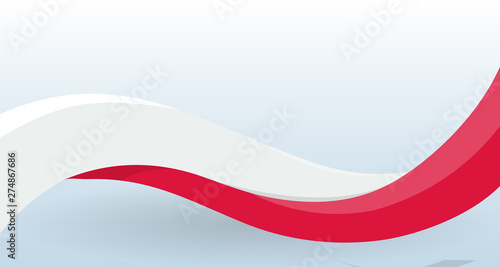 Poland National flag. Polish symbol, waving unusual shape. Design template for decoration of flyer and card, poster, banner and logo. Isolated vector illustration.