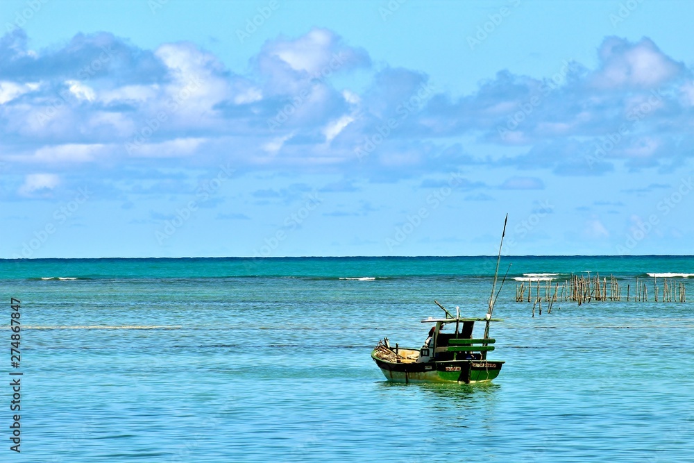 Praia tropical, cidade de Maceió,  estado de Alagoas, Brasil