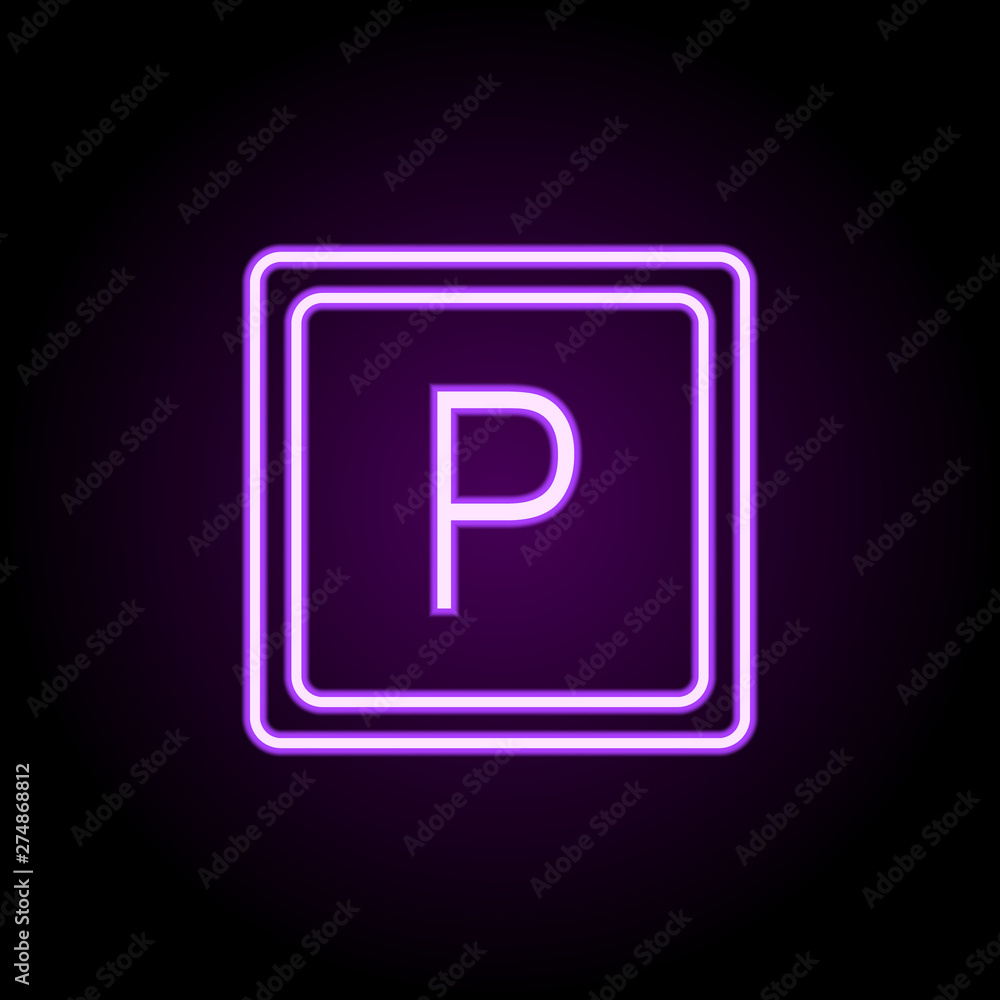 parking sign neon icon. Elements of hotel set. Simple icon for websites, web design, mobile app, info graphics parking sign neon icon. Elements of hotel set. Simple icon for websites, web design, mobile app, info graphics