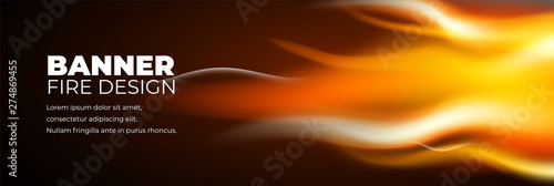 Fotografie, Obraz Abstract banner fire design template