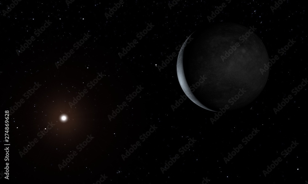 Fototapeta premium Unknown planet in outer space. 3D illustration.