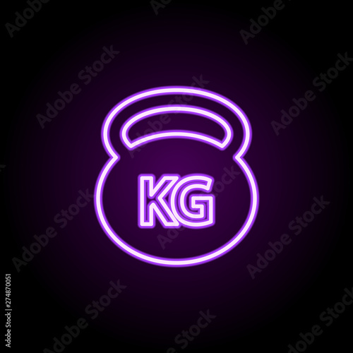 weight neon icon. Elements of web set. Simple icon for websites, web design, mobile app, info graphics