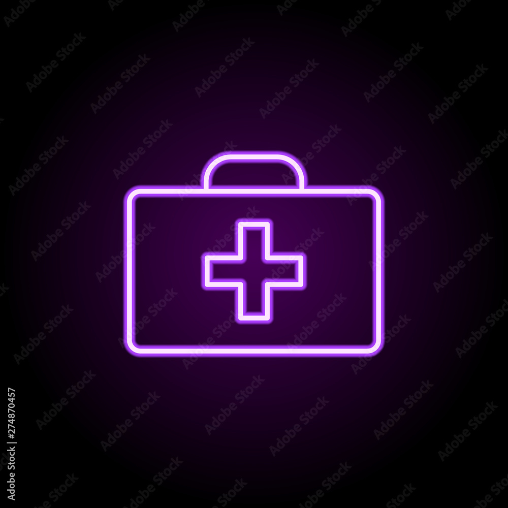 medical suitcase neon icon. Elements of web set. Simple icon for websites, web design, mobile app, info graphics medical suitcase neon icon. Elements of web set. Simple icon for websites, web design, mobile app, info graphics