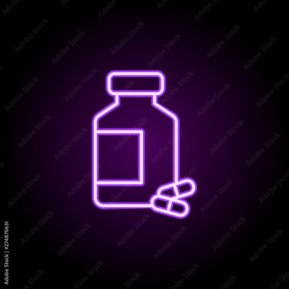 capsule medication neon icon. Elements of web set. Simple icon for websites, web design, mobile app, info graphics capsule medication neon icon. Elements of web set. Simple icon for websites, web design, mobile app, info graphics
