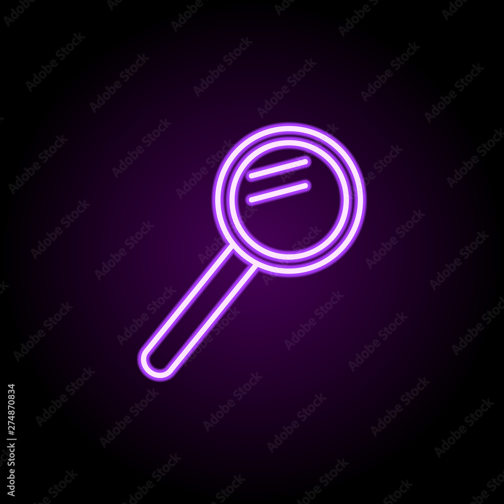magnifier neon icon. Elements of web set. Simple icon for websites, web design, mobile app, info graphics magnifier neon icon. Elements of web set. Simple icon for websites, web design, mobile app, info graphics