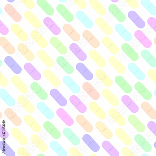 Wallpaper Mural Pills background. Seamless colorful pattern. 3D rendering illustration. Torontodigital.ca