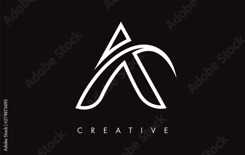 A Letter Design Logo. Letter A Icon Logo with Modern Swoosh