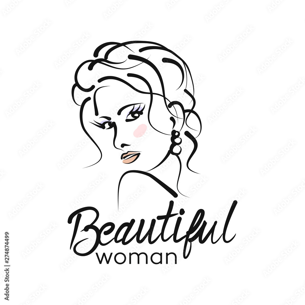 Modern beautiful woman logo Modern beautiful woman logo