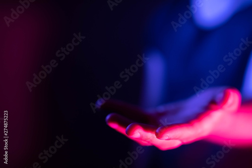 open hand in dark mode