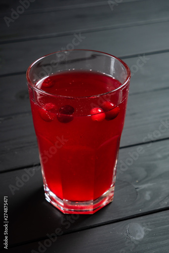 Wallpaper Mural cranberry lemonade on the black wooden background Torontodigital.ca