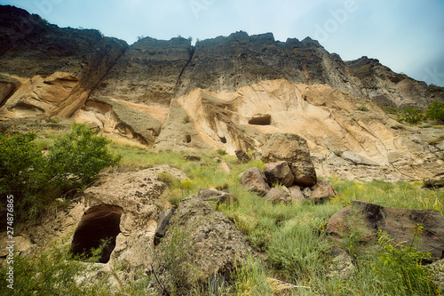 Natural landscapes in the mountains of Georgia , clean air, good ecology, tourist attraction photo