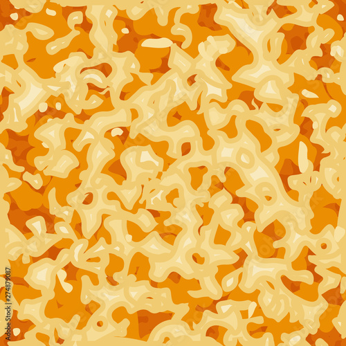 Seamless pattern with texture of cheese pizza. Endless pizza base. Pizza menu. For packaging, advertisements, menu. Vector illustration. Realistic.