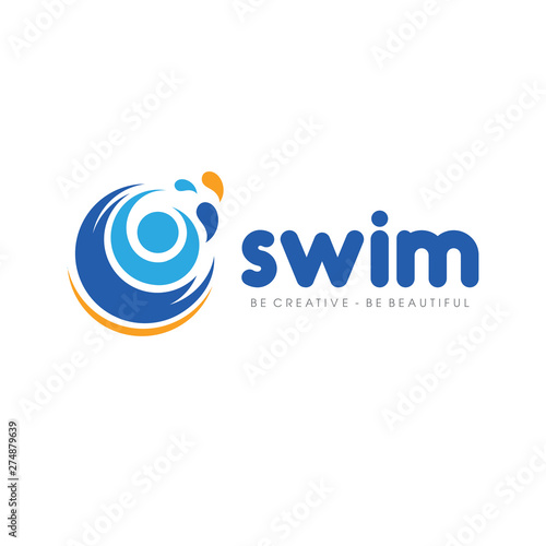 Pools and Swim Logo Vector