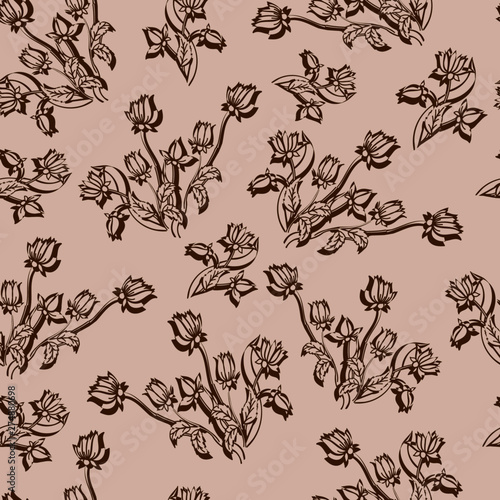 seamless pattern flowers nature background vector illustration