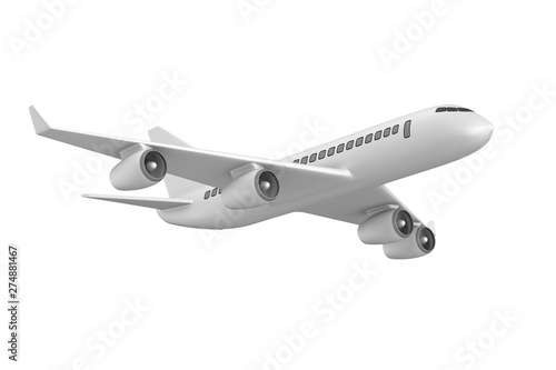 airplane on white background. Isolated 3D illustration