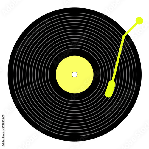 Vinyl record on a white background, vector