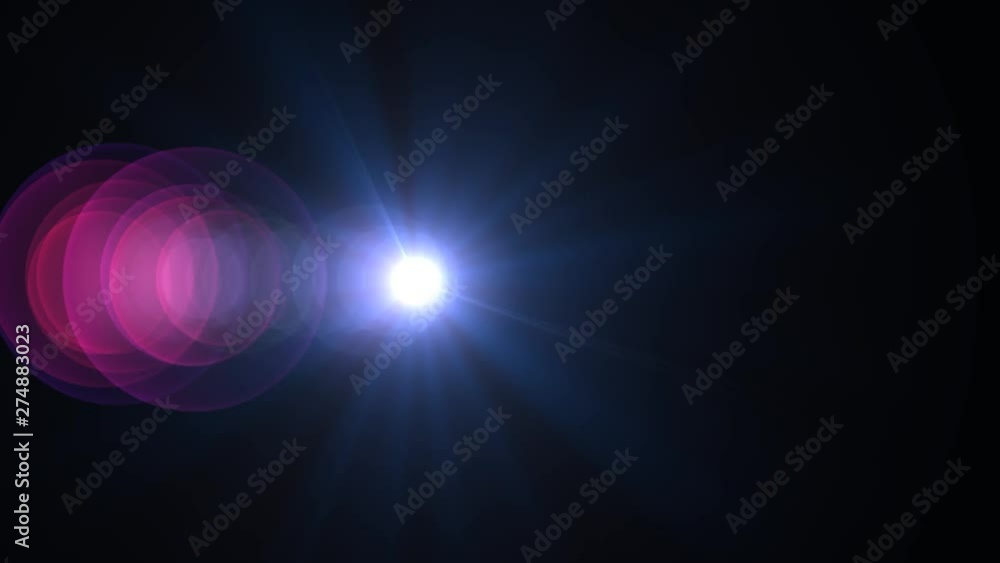 Horizontal Moving lens flare effect on black background. 4k animation. Horizontal Moving lens flare effect on black background. 4k animation.