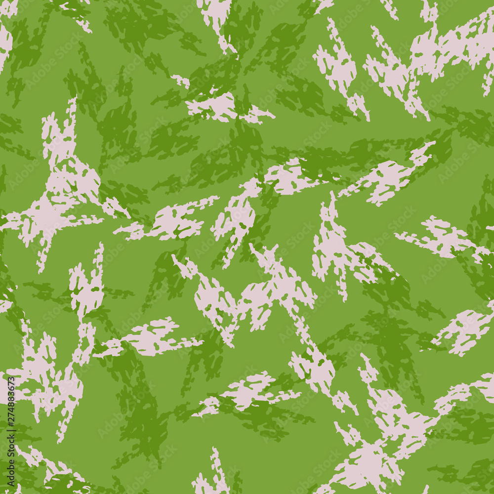 Spring camouflage of various shades of green and beige colors Spring camouflage of various shades of green and beige colors