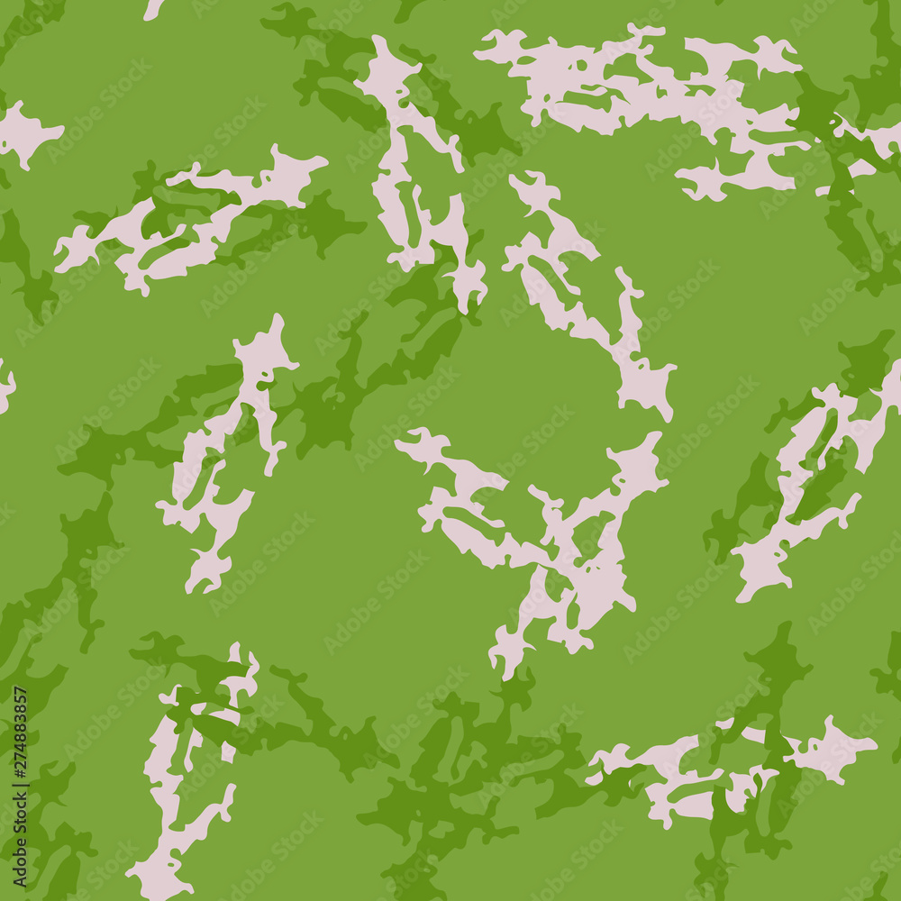 Spring camouflage of various shades of green and beige colors Spring camouflage of various shades of green and beige colors