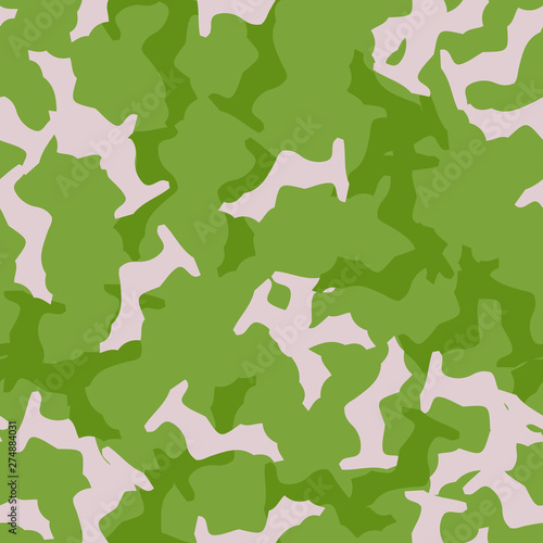 Spring camouflage of various shades of green and beige colors