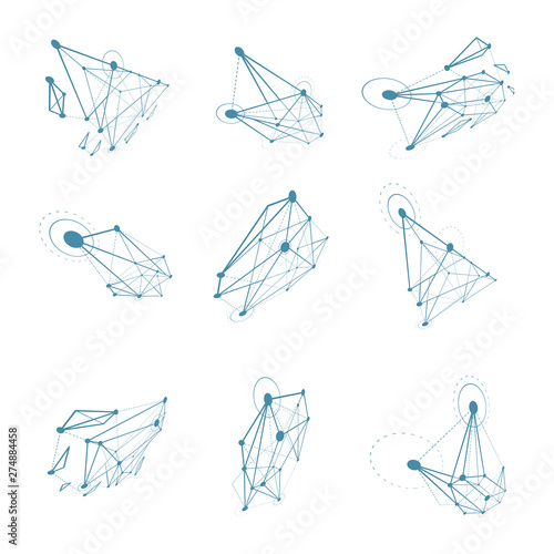 3d vector digital polygonal...