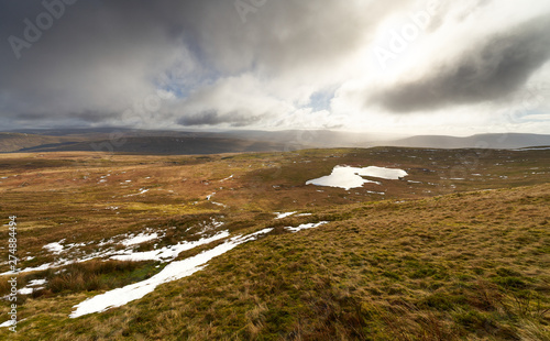 Blea Moors below the summit of Whernside, part of the Three Peaks in the Yorkshire Dales.