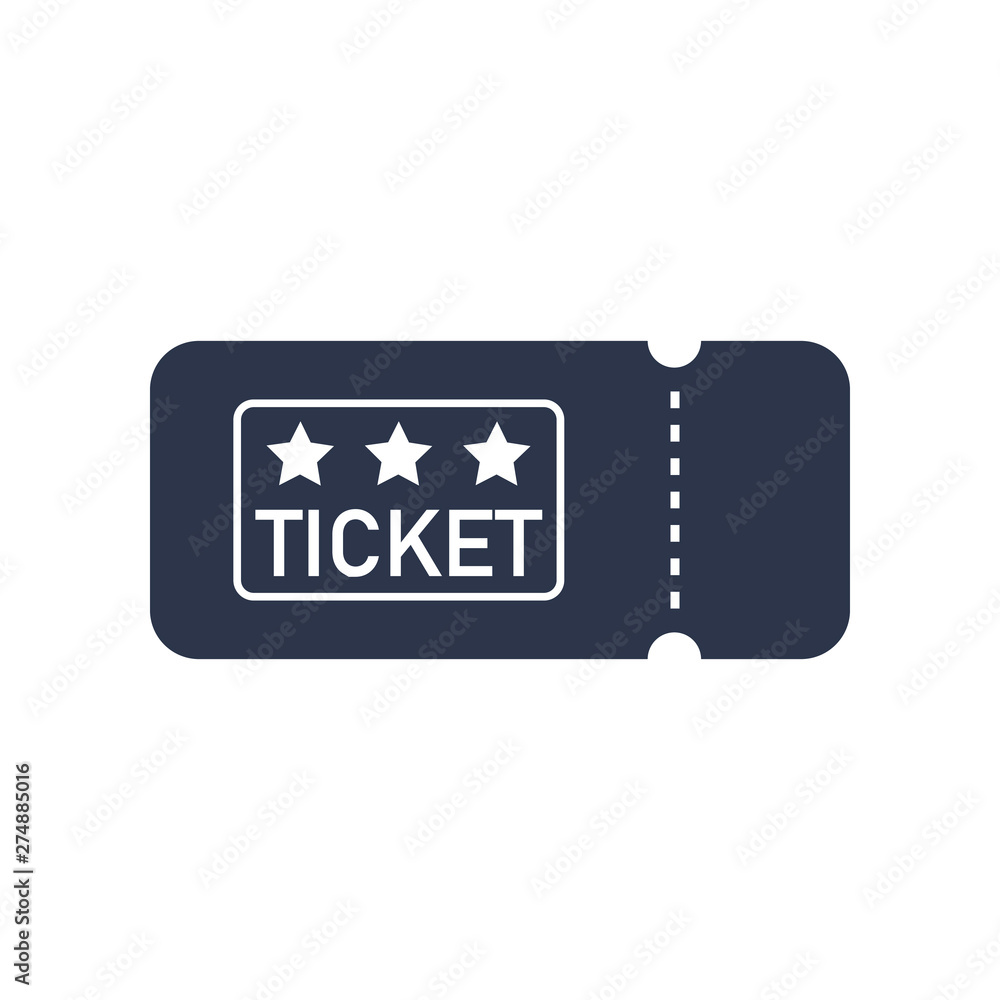 Ticket icon flat vector illustration Ticket icon flat vector illustration
