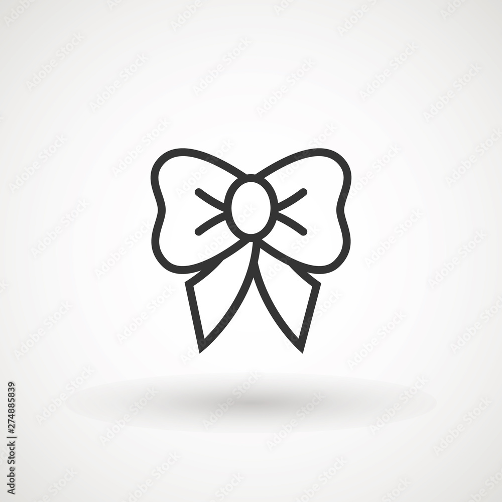Ribbon Bow Vector Icon. Black gift bow silhouette. Template design for surprise, celebration event, presents, birthday, Christmas Ribbon Bow Vector Icon. Black gift bow silhouette. Template design for surprise, celebration event, presents, birthday, Christmas