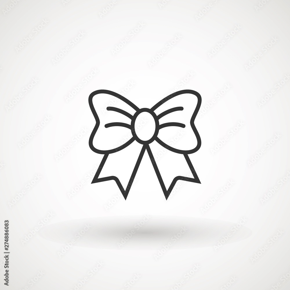 Ribbon Bow Vector Icon. Black gift bow silhouette. Template design for surprise, celebration event, presents, birthday, Christmas Ribbon Bow Vector Icon. Black gift bow silhouette. Template design for surprise, celebration event, presents, birthday, Christmas