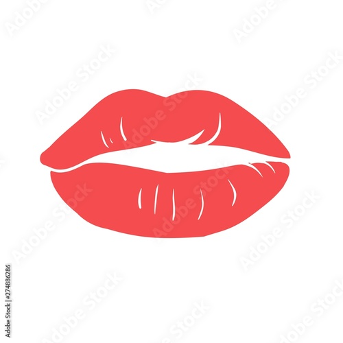 Seductive sexy lips, color vector image